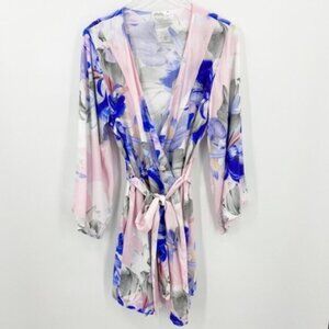 Anthropologie X Plum Pretty Sugar | Pink Purple Floral Boho Kimno Robe Size M